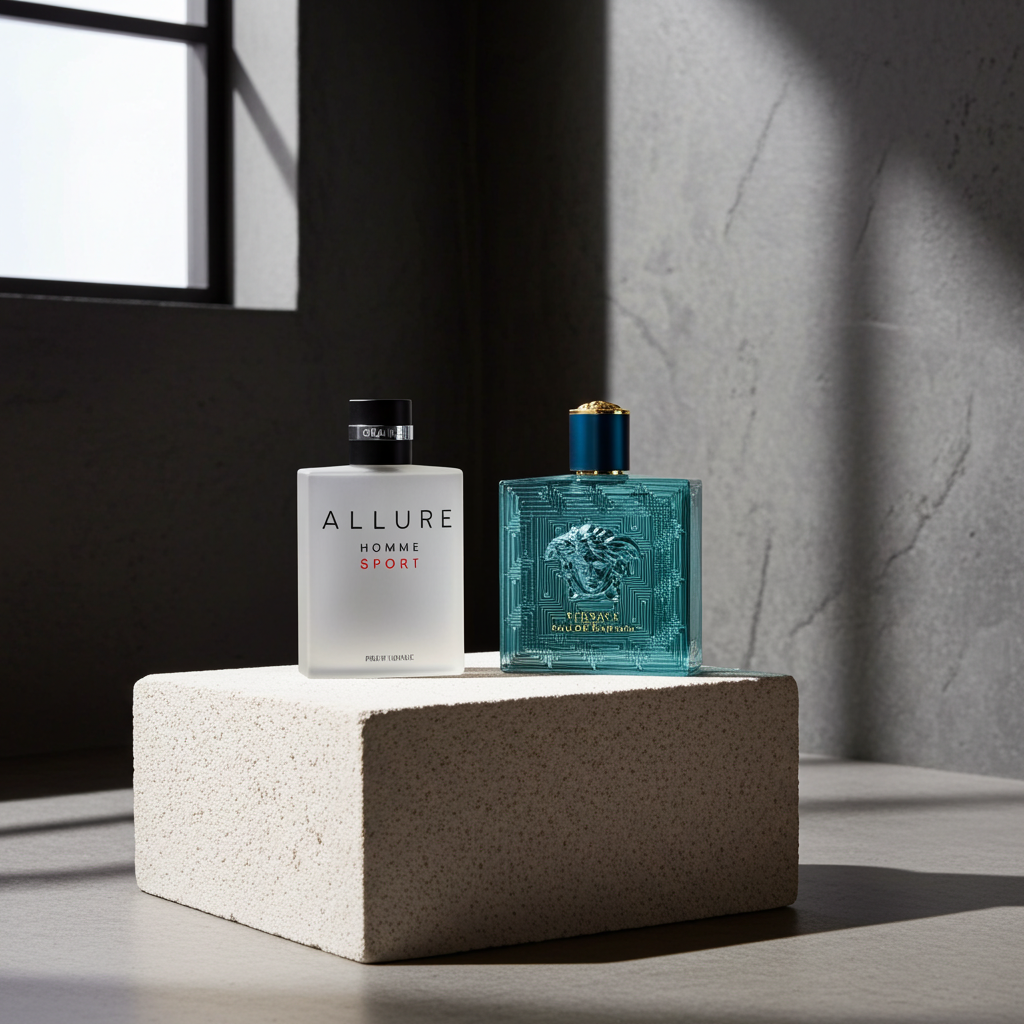 Set de 3 Perfumes Masculinos: Allure Sport + Versace Eros + Armani Acqua Di Gio