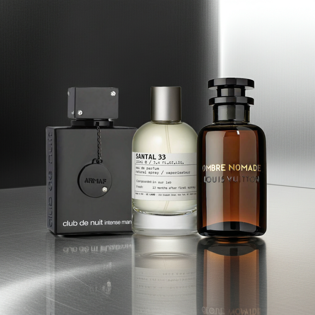 Set de 3 Perfumes Masculinos: Club De Nuit Intense + Santal 33 + Ombre Nomade