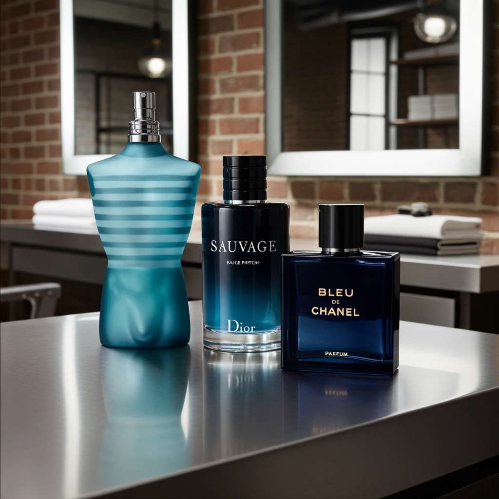 Set de 3 Perfumes Masculinos: Gaultier Le Mâle + Dior Sauvage + Bleu de Chanel