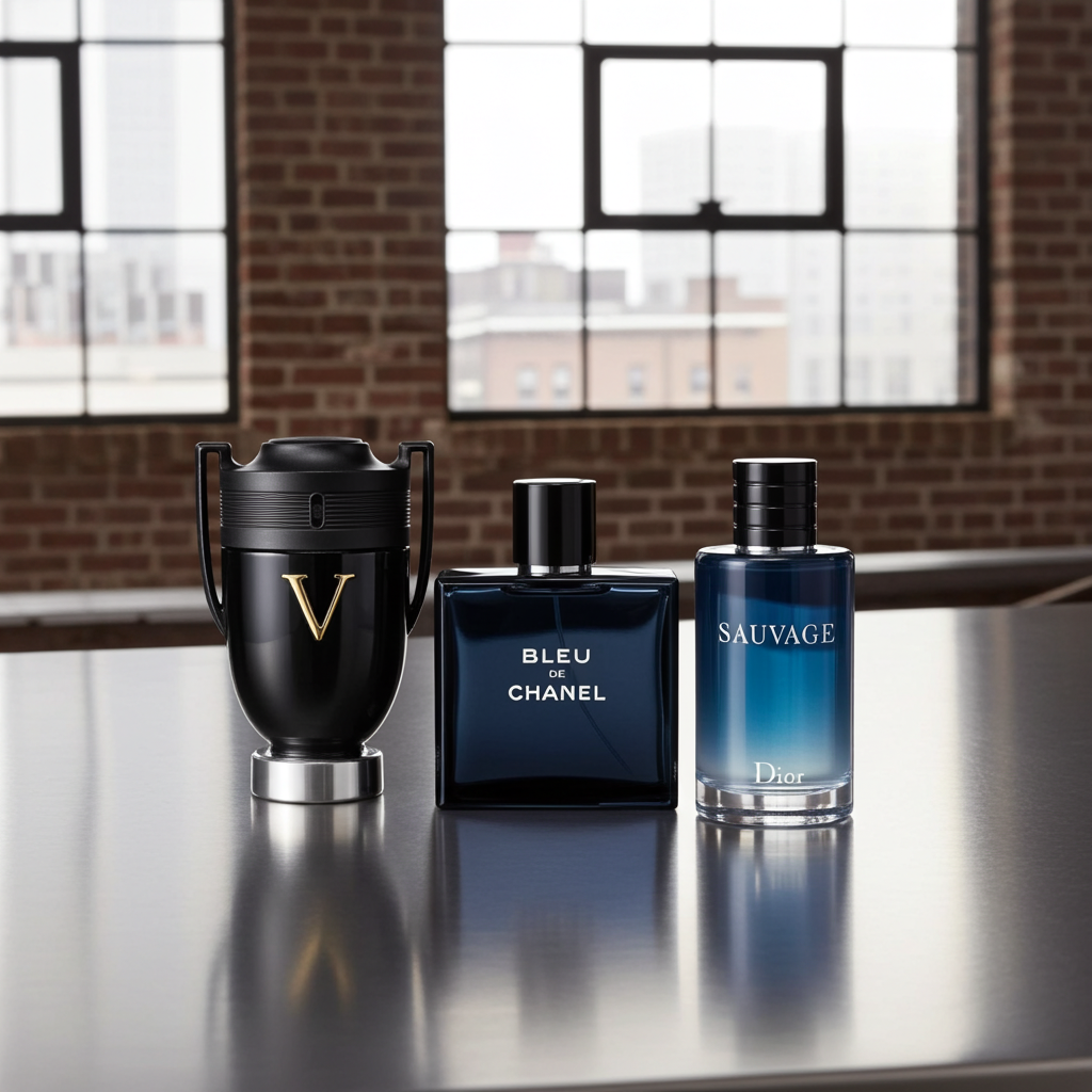 Set de 3 Perfumes Masculinos: Invictus Victory + Bleu de Chanel + Dior Sauvage