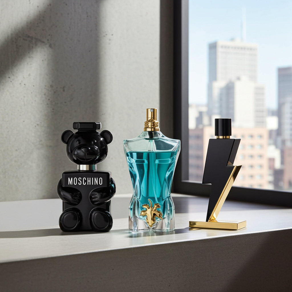 Set de 3 Perfumes Masculinos: Moschino Toy Boy + Le Beau Le Parfum + Boy Cobalt