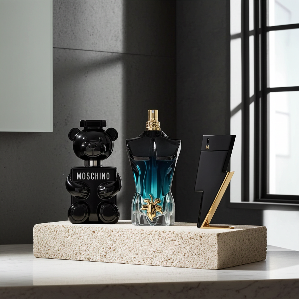 Set de 3 Perfumes Masculinos: Moschino Toy Boy + Le Beau Le Parfum + Boy Cobalt