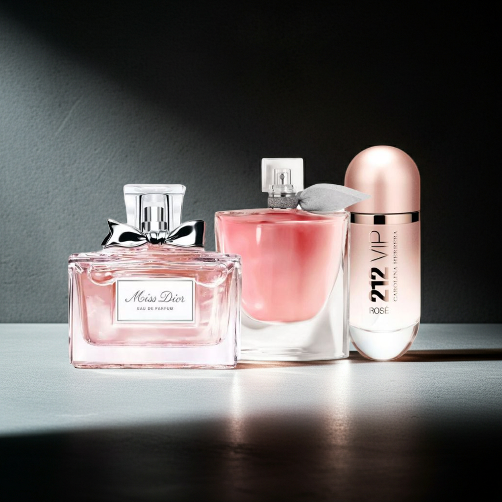 Set de 3 Perfumes: Miss Dior + La Vie Est Belle + 212 VIP Rosé