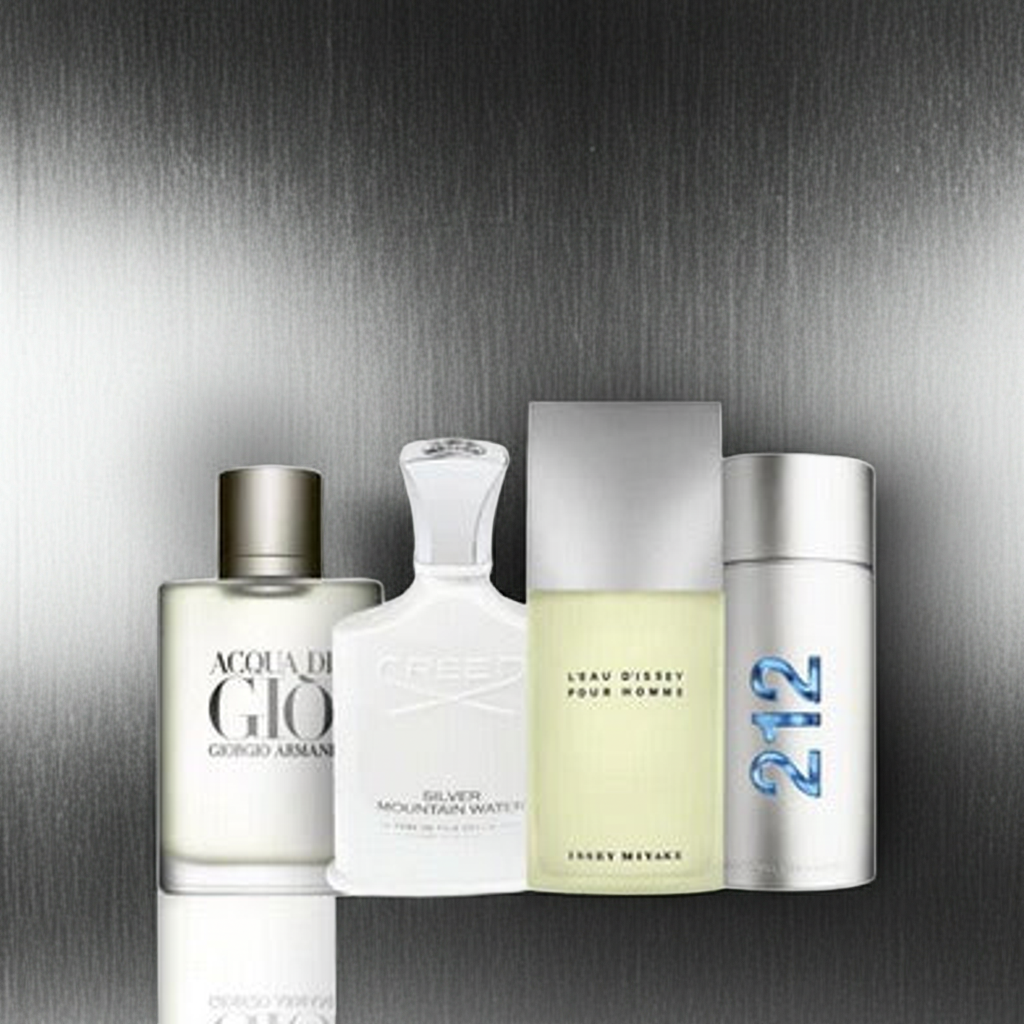 Set de 4 Perfumes Masculinos: Acqua Di Gio + Silver Mountain + 2 Más
